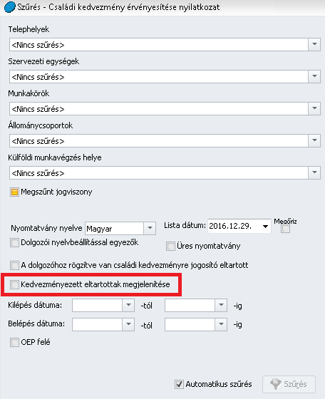 Családi adóalap kedvezmény nyilatkozat - kedvezményezett eltartottak felgyűjtése