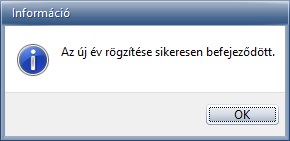 Az új év rögzítése sikeresen befejeződött.