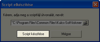 Nyomja meg a Script készítése gombot