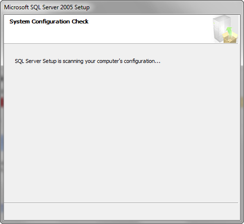 Az SQL szerver telepítője a számítógép konfigurációját ellenőrzi...