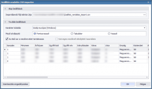 Szállítói rendelés importer beolvasó felület